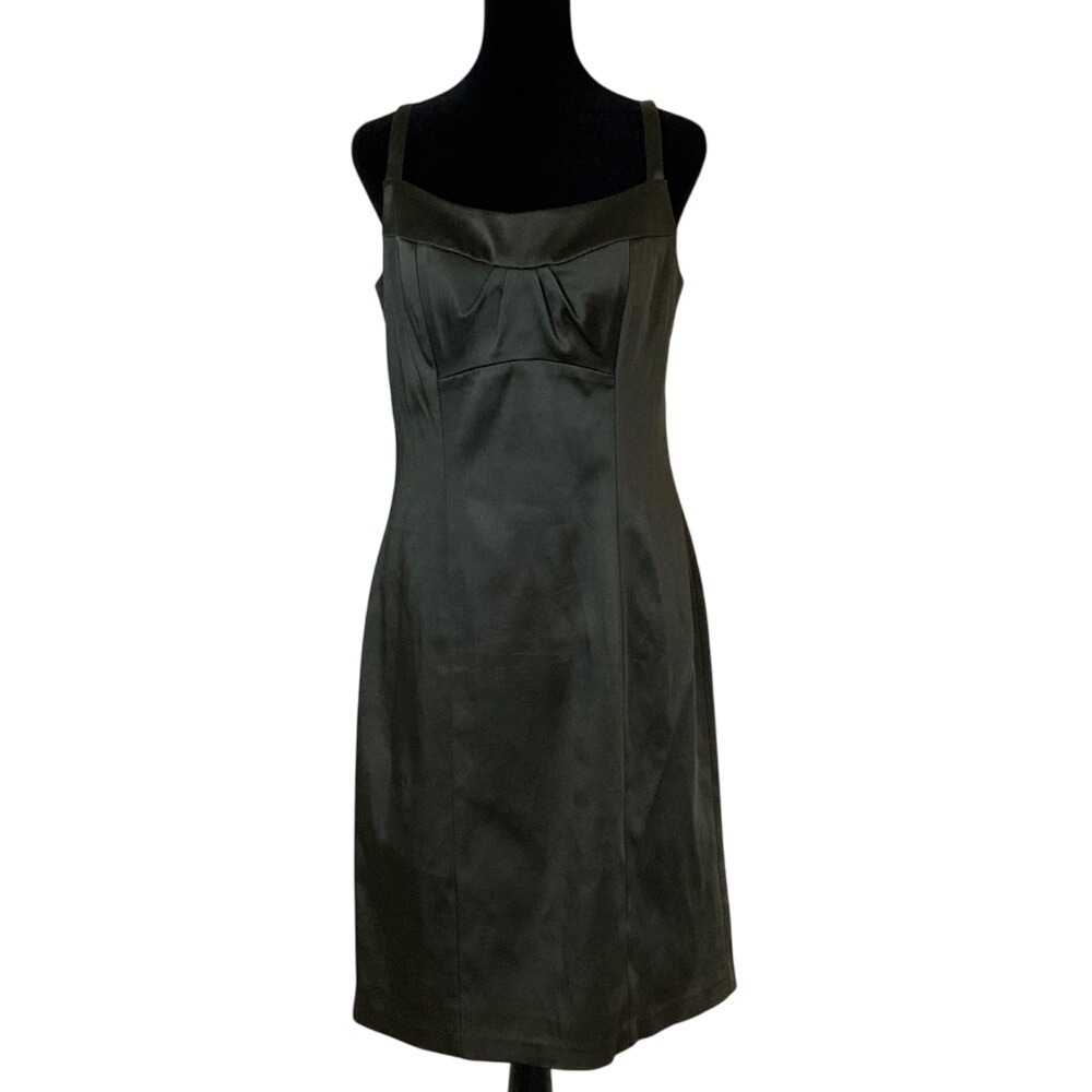 JAX Womens Elegant Pine Green Satin Dress Size 12 Sleeveless Holiday Event